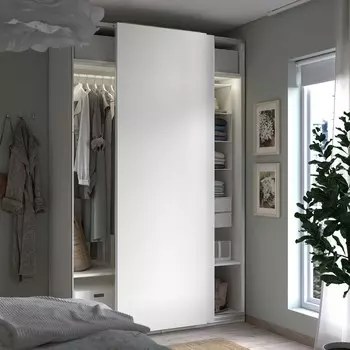 Шкаф-купе PAX HASVIC Икеа с 2 полками