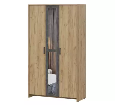 Шкаф трехстворчатый Taika дуб золотой/камень темный