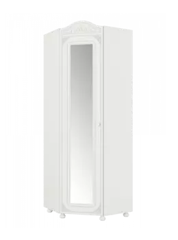 Шкаф угловой с зеркалом Ассоль АС-52 с короной