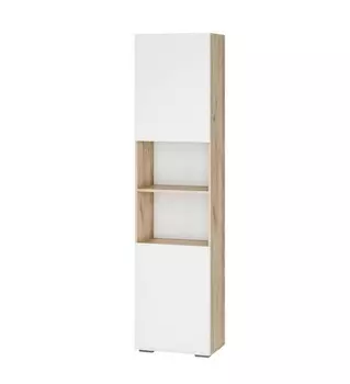 Стеллаж Алетра ПО-500 дуб крафт серый/глянец белый