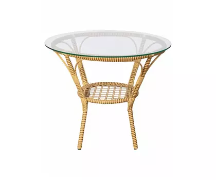 Стол Bali (Бали) из искусственного ротанга 90x74, слоновая кость