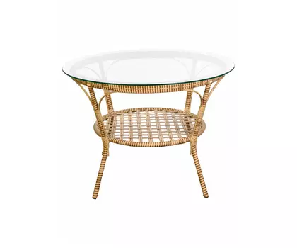 Стол Java (Ява) из искусственного ротанга, слоновая кость