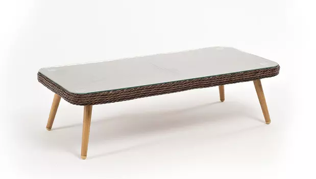 Стол журнальный из искусственного ротанга Прованс коричневый