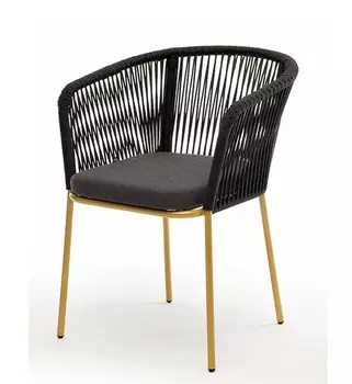 Стул Марсель из роупа золотой глянец, темно-серый