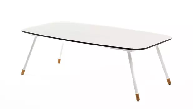 Журнальный стол Верона из HPL 120х65 молочный