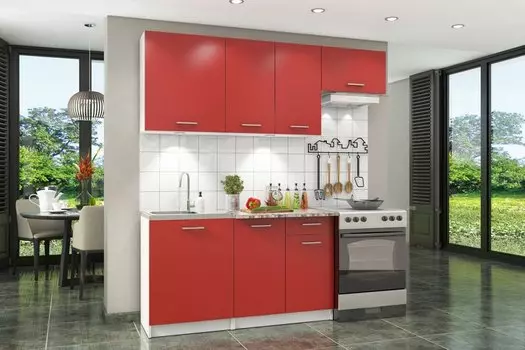 Кухонный гарнитур Бланка СТЛ.218.00 Белый/Красный