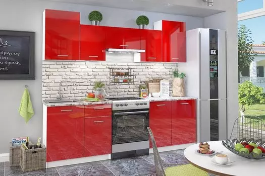 Кухонный гарнитур Бланка СТЛ.234.00 Белый/Красный глянец