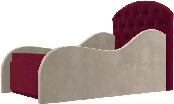Детская кровать Майя Микровельвет Бордовый/Бежевый