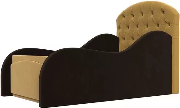 Детская кровать Майя Микровельвет Желтый/Коричневый