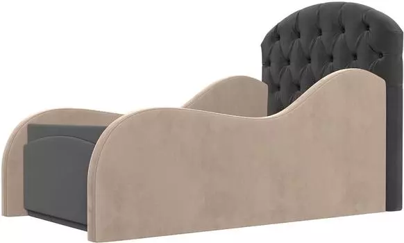 Детская кровать Майя Велюр Серый/Бежевый