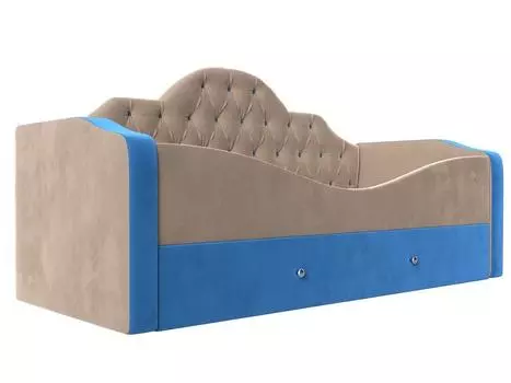 Детская кровать Скаут Велюр Бежевый/Голубой