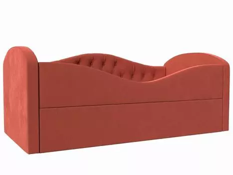 Детская кровать Сказка Люкс Микровельвет Коралловый