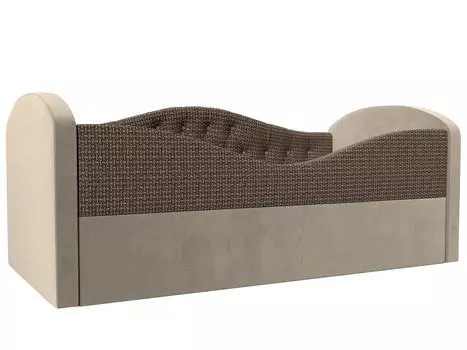 Детская кровать Сказка Люкс Рогожка/Микровельвет Корфу 03/Бежевый