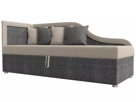 Детский диван Дюна левый угол Рогожка Бежевый/Серый