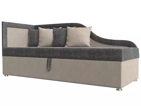 Детский диван Дюна левый угол Рогожка Серый/Бежевый