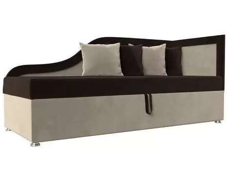 Детский диван Дюна правый угол Микровельвет Коричневый/Бежевый