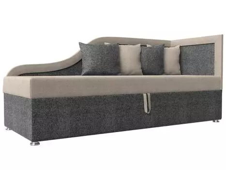 Детский диван Дюна правый угол Рогожка Бежевый/Серый