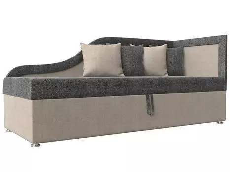 Детский диван Дюна правый угол Рогожка Серый/Бежевый