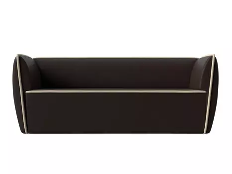 Диван Бергамо 3 Экокожа Коричневый кант Бежевый