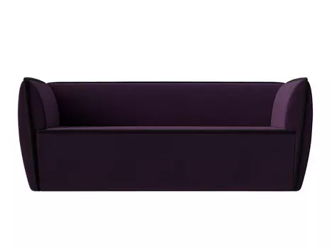Диван Бергамо 3 Велюр Фиолетовый кант Черный