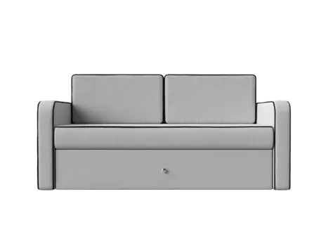 Диван детский Смарт экокожа белый кант черный