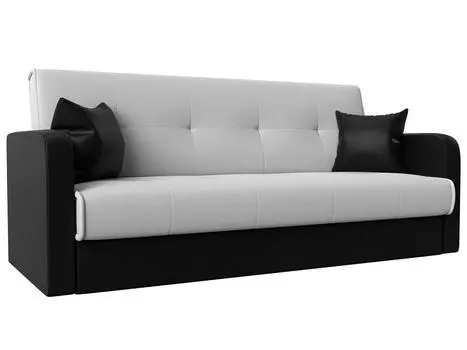 Диван книжка Надежда Экокожа Белый/Чёрный