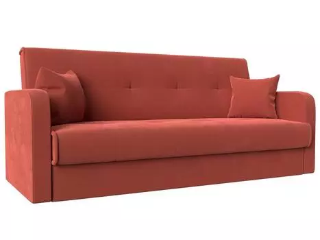 Диван книжка Надежда Микровельвет Коралловый