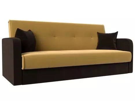 Диван книжка Надежда Микровельвет Жёлтый/Коричневый