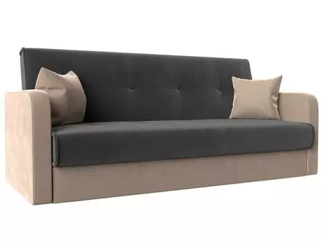 Диван книжка Надежда Велюр Серый/Бежевый