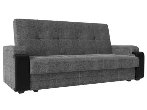 Диван Книжка Николь Лайт Рогожка\Экокожа Серый\Черный