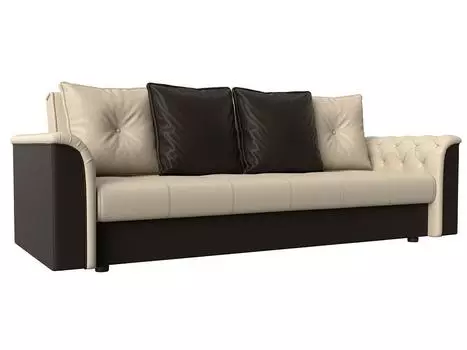 Диван книжка Сиеста Экокожа Бежевый\Коричневый