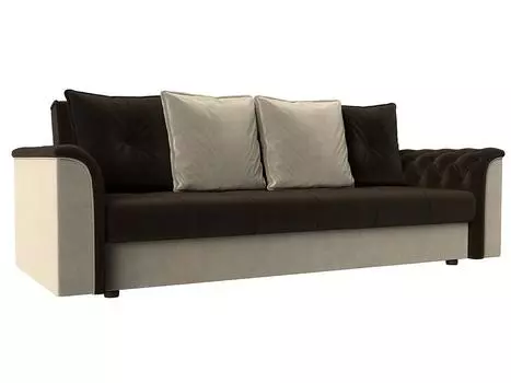 Диван книжка Сиеста Микровельвет Коричневый\Бежевый