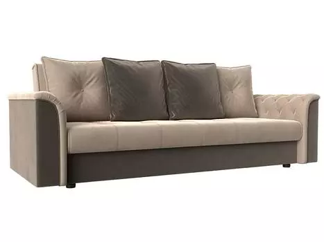 Диван книжка Сиеста Велюр Бежевый\Коричневый