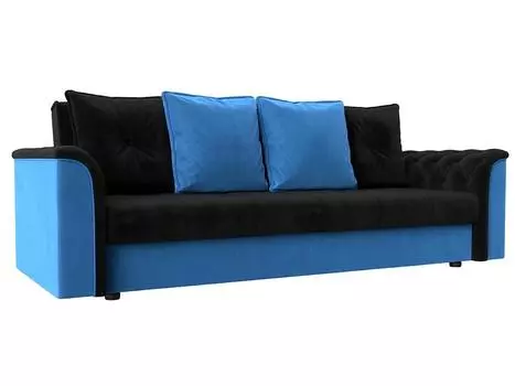 Диван книжка Сиеста Велюр Черный\Голубой