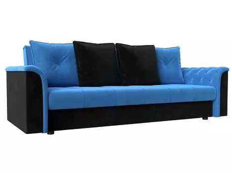 Диван книжка Сиеста Велюр Голубой\Черный