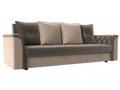 Диван книжка Сиеста Велюр Коричневый\Бежевый