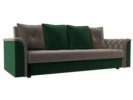 Диван книжка Сиеста Велюр Коричневый\Зеленый