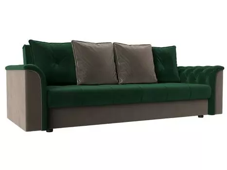 Диван книжка Сиеста Велюр Зеленый\Коричневый