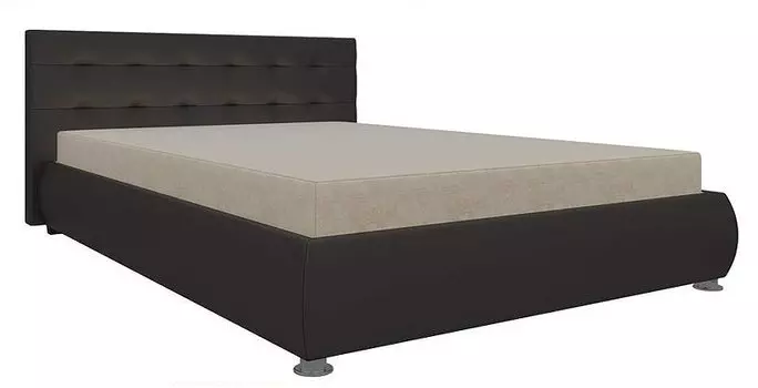 Диван-кровать тахта Рио Микровельвет Бежевый Экокожа Коричневый