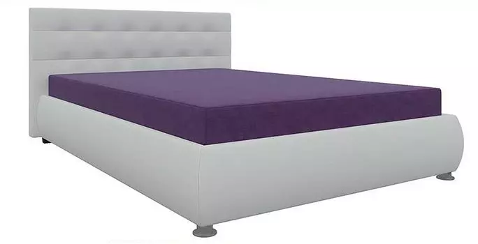 Диван-кровать тахта Рио Микровельвет Фиолетовый Экокожа Белый