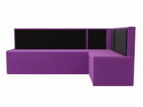 Диван кухонный угловой Кристина правый Микровельвет Фиолетовый Черный