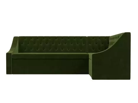 Диван кухонный угловой Мерлин правый Микровельвет Зеленый