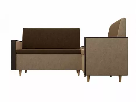 Диван кухонный угловой Модерн правый Микровельвет Коричневый