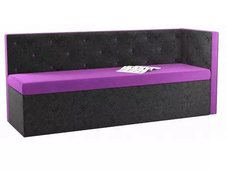 Диван кухонный угловой Салвадор правый Микровельвет Фиолетовый Черный