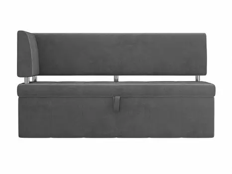 Кухонный угловой диван Стоун Велюр Серый левый угол