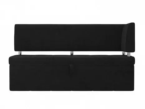 Кухонный угловой диван Стоун Велюр Чёрный правый угол