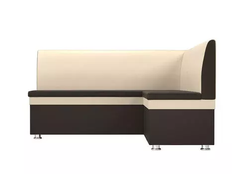 Диван кухонный угловой Уют правый Экокожа Коричневый Бежевый