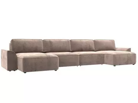 Диван п-образный Лига-048 НПБ лонг Велюр TOWER 05 бежевый