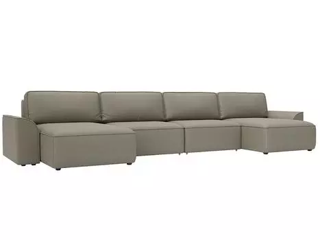 Диван п-образный Лига-048 НПБ лонг Экокожа GRIFON 04 бежевый