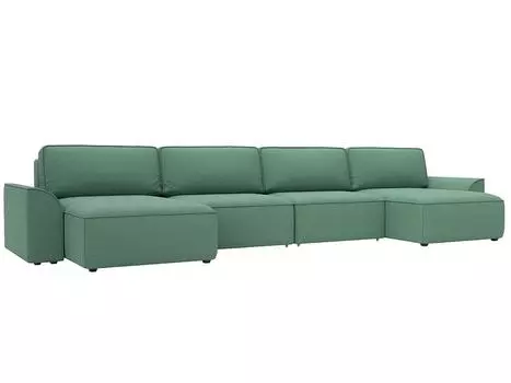 Диван п-образный Лига-048 НПБ лонг Рогожка Амур 11 зеленый